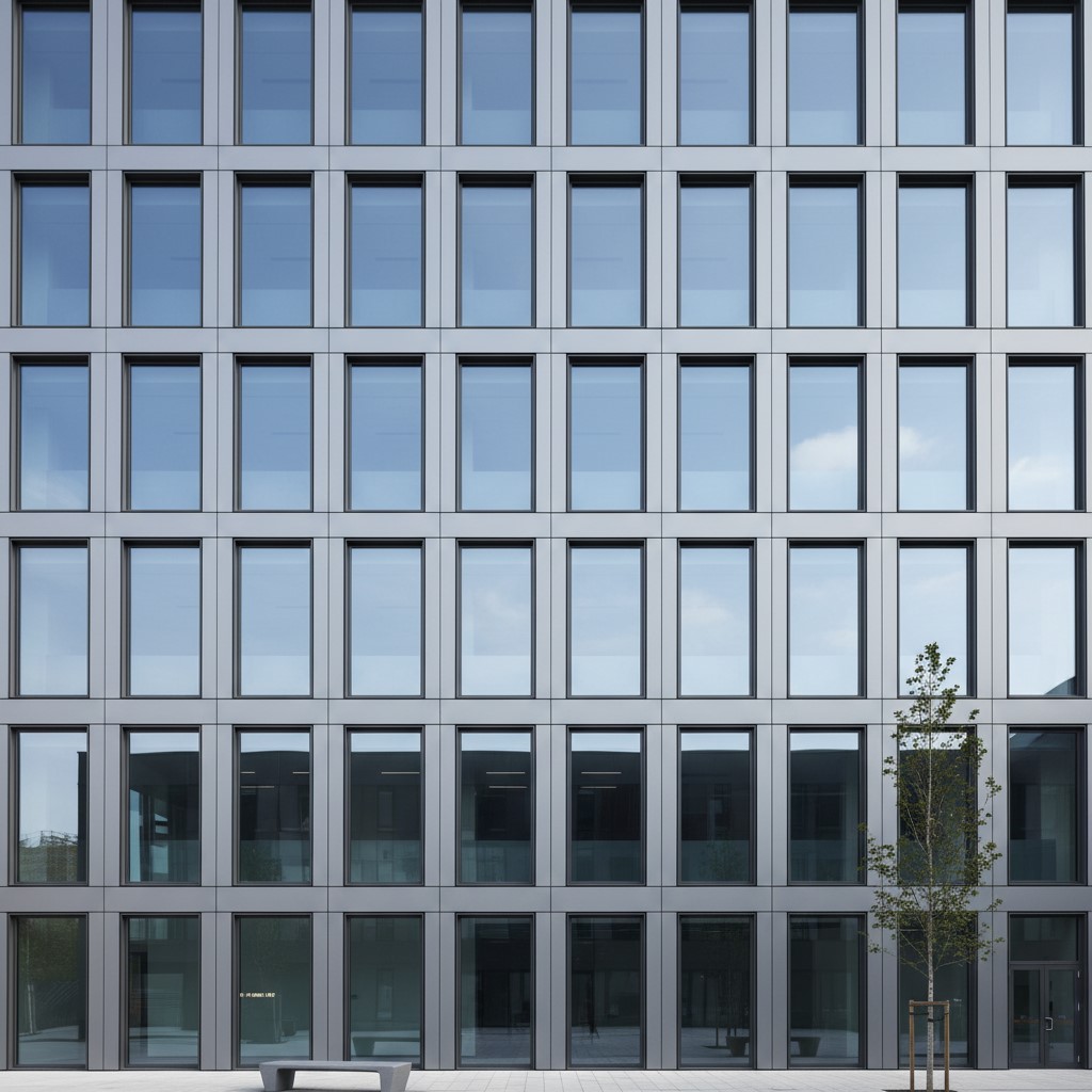 نمای ساختمانی با الگوی تکراری منظم