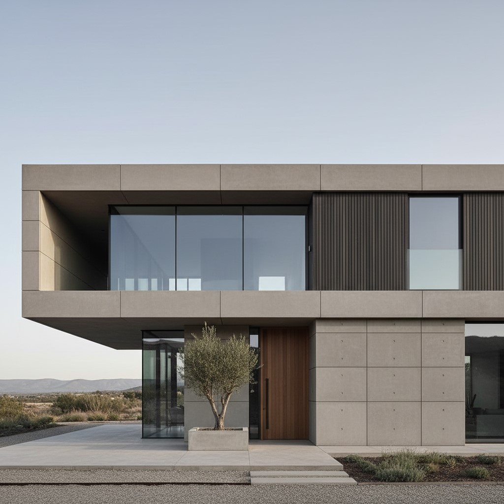 نمای مینیمالیستی با خطوط تمیز