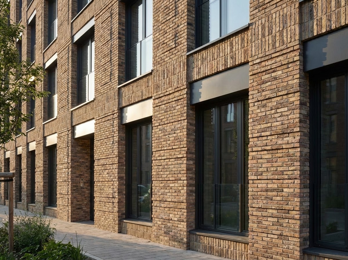 نمای آجری مدرن با چیدمان خلاقانه