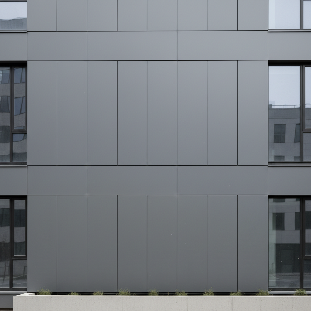 acm-panel-facade-modern - نمای ACM با رنگ خاکستری مات
