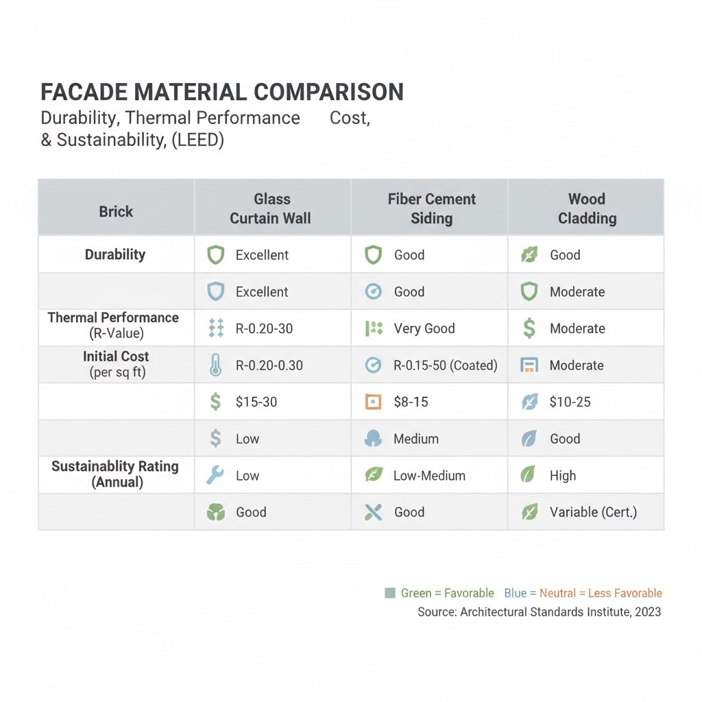 نمودار مقایسه معیارهای مختلف متریال‌ها - Comparison chart of material criteria