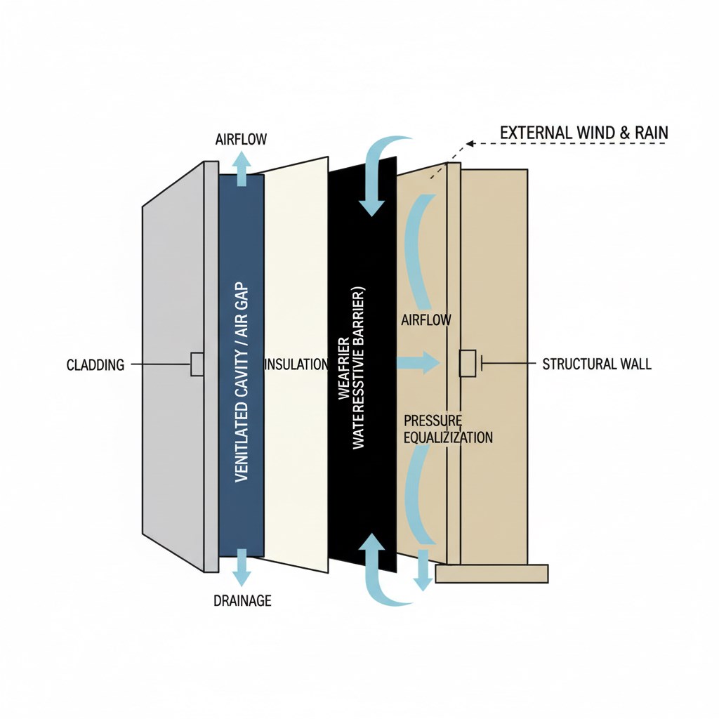 rainscreen-principle-diagram - نمودار اصل صفحه باران
