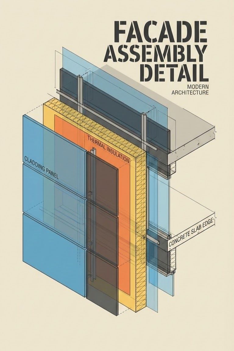 construction-detail-drawing - جزئیات اجرایی حرفهای نما